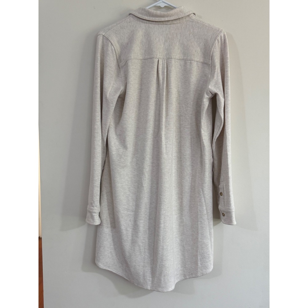 Faherty Womens Legend Sweater Shirt Dress Off White Heather Long Sleeve Size M - Picture 9 of 14